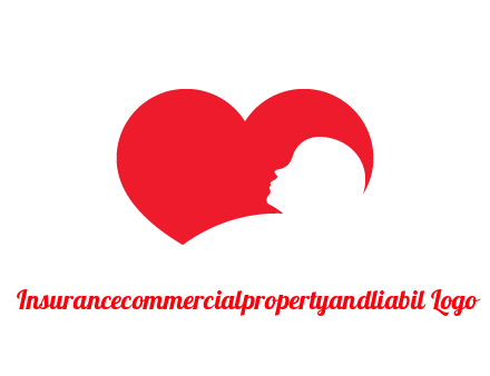negative spacing child head in heart