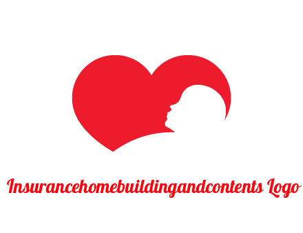 negative spacing child head in heart