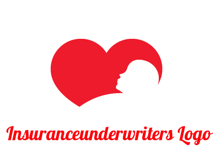 negative spacing child head in heart