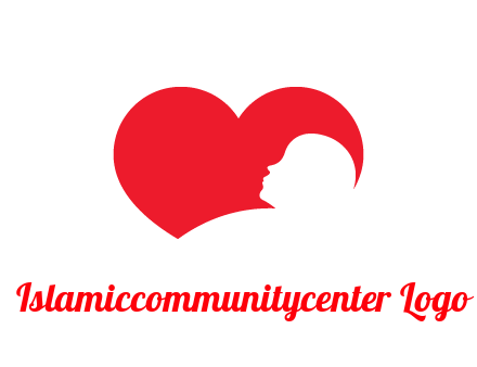 negative spacing child head in heart