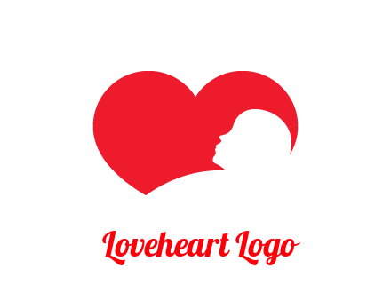 negative spacing child head in heart