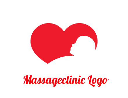 negative spacing child head in heart