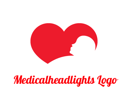 negative spacing child head in heart