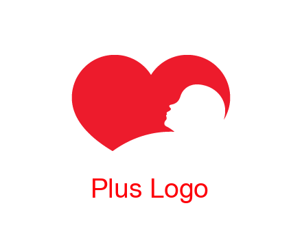 negative spacing child head in heart