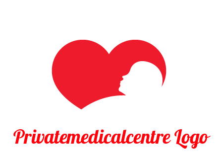 negative spacing child head in heart