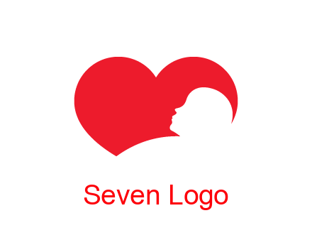 negative spacing child head in heart