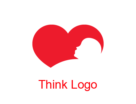 negative spacing child head in heart