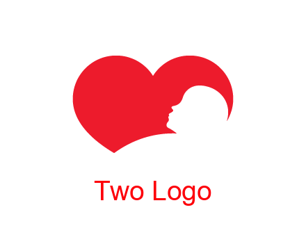 negative spacing child head in heart