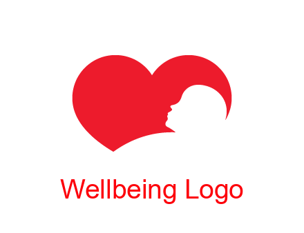 negative spacing child head in heart