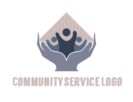 rhombus and people icon in hands
