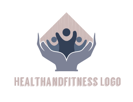 rhombus and people icon in hands