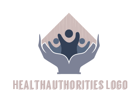 rhombus and people icon in hands