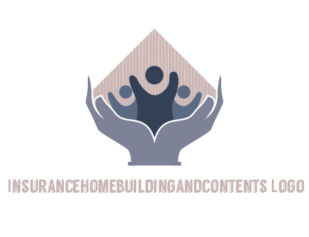rhombus and people icon in hands