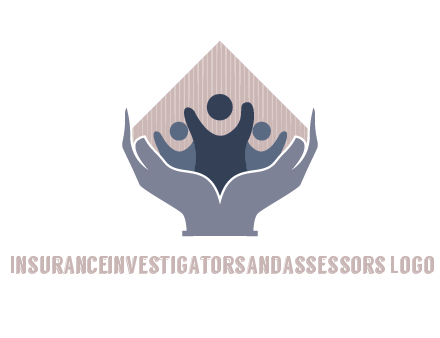 rhombus and people icon in hands
