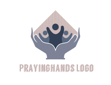 rhombus and people icon in hands