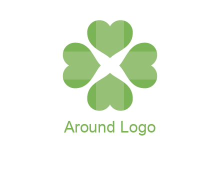 hearts rotating forming clover
