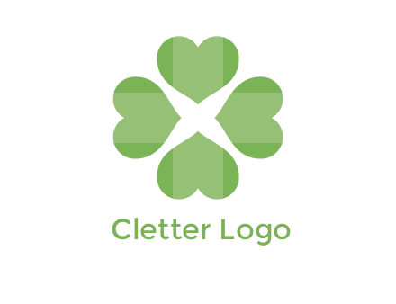 hearts rotating forming clover