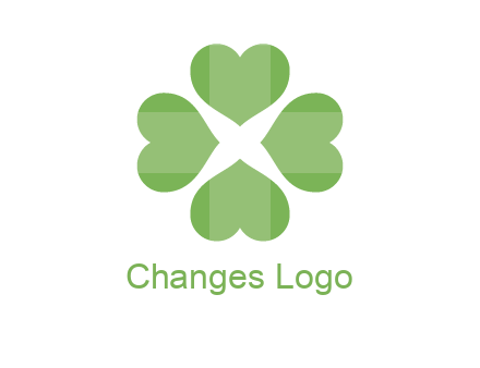 hearts rotating forming clover