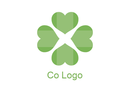 hearts rotating forming clover