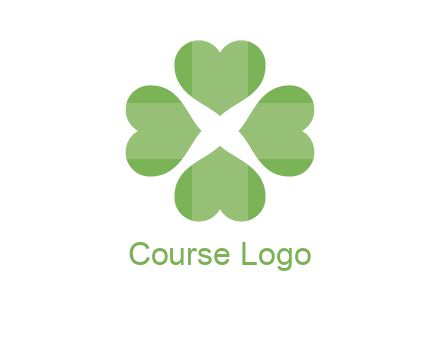 hearts rotating forming clover