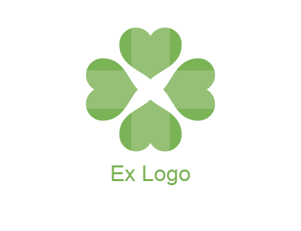 hearts rotating forming clover