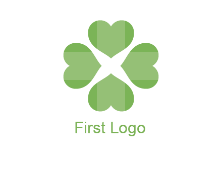 hearts rotating forming clover