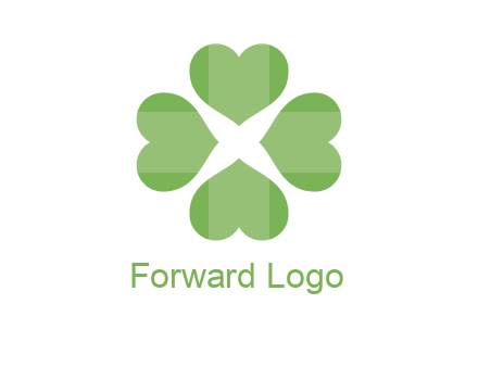 hearts rotating forming clover