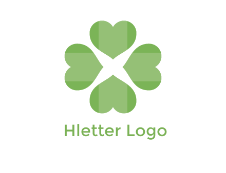 hearts rotating forming clover