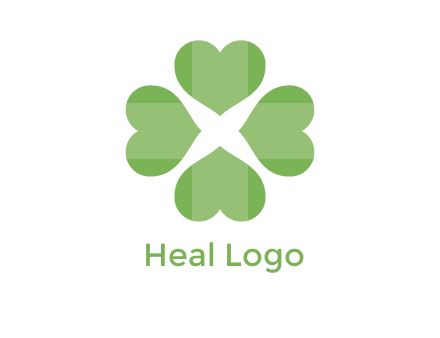 hearts rotating forming clover