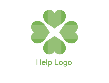 hearts rotating forming clover