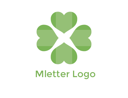 hearts rotating forming clover