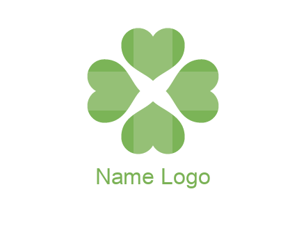 hearts rotating forming clover
