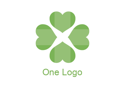 hearts rotating forming clover