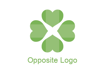 hearts rotating forming clover