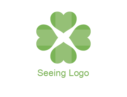 hearts rotating forming clover