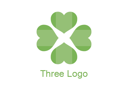 hearts rotating forming clover
