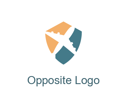 negative spacing airplane in shield