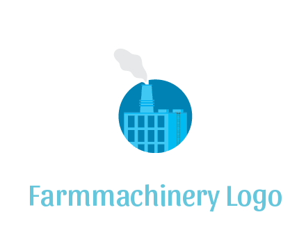 factory with steam in circle