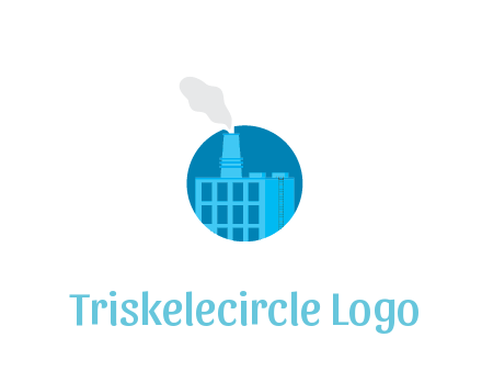factory with steam in circle