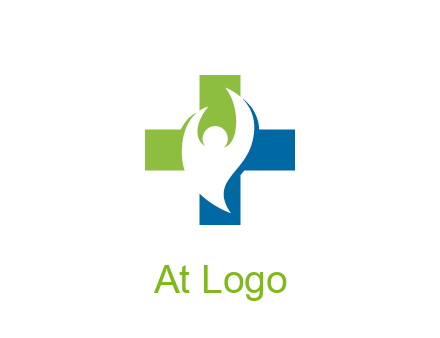 negative spacing person icon in first aid sign