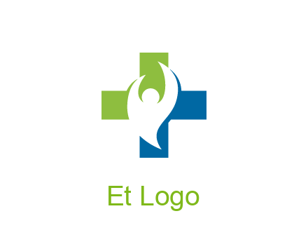 negative spacing person icon in first aid sign