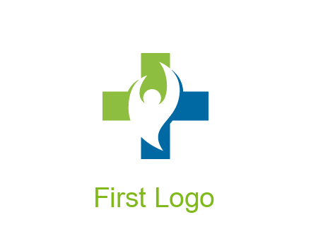 negative spacing person icon in first aid sign
