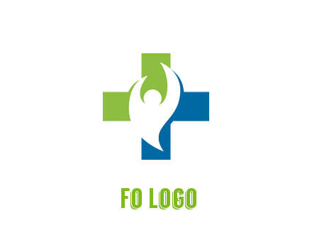 negative spacing person icon in first aid sign