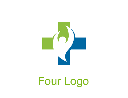 negative spacing person icon in first aid sign