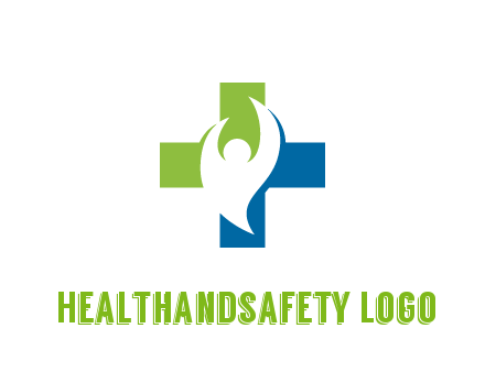 negative spacing person icon in first aid sign