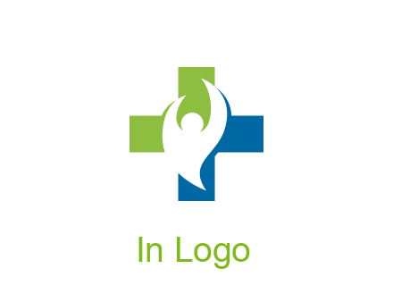 negative spacing person icon in first aid sign
