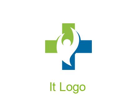negative spacing person icon in first aid sign