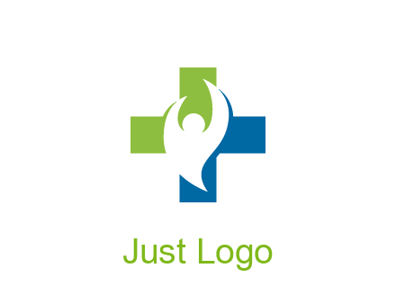 negative spacing person icon in first aid sign