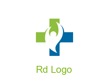 negative spacing person icon in first aid sign