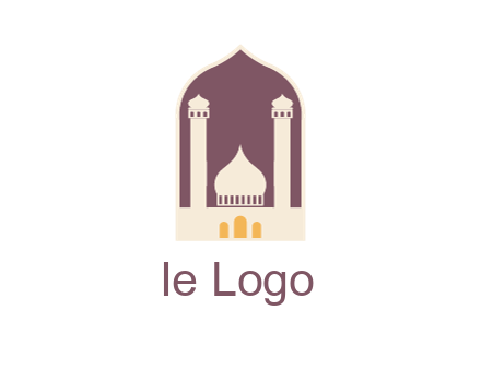 mosque with minarets in frame